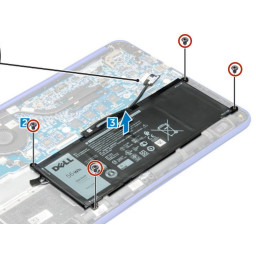 Шаг 2 Dell Chromebook 13 3380 Замена батареи Выкрутите винты